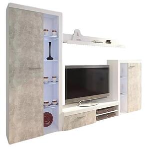 Z0ND0 Mobilier living Rudby (Alb + beton) (fără iluminat). 610114