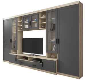 Mobilier living Porton (Stejar sonoma + grafit) (fără iluminat). 610097