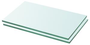 Rafturi, 2 buc., 30 x 12 cm, panouri sticlă transparentă
