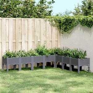 Jardinieră de grădină cu picioare, gri, 200x160x42 cm, PP