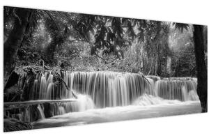 Tablou - Cascada alb-negru și alb (120x50 cm)