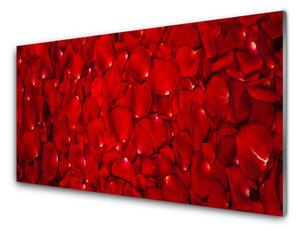 Tablou pe sticla Petale Floral Red
