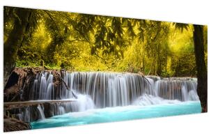 Tablou - Cascadă, cu culori strălucitoare (120x50 cm)
