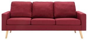 Set de canapele, 2 piese, roșu vin, material textil