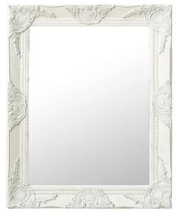 Oglindă de perete în stil baroc, alb, 50 x 60 cm
