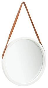 Oglindă de perete cu o curea, 50 cm, alb