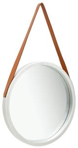 Oglindă de perete cu o curea, 50 cm, argintiu