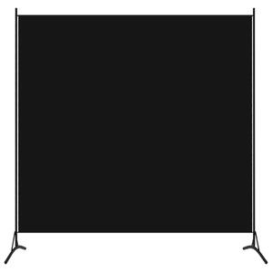 Paravan de cameră cu 1 panou, negru, 175 x 180 cm