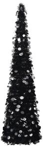 Brad de Crăciun artificial tip pop-up, negru, 180 cm, PET