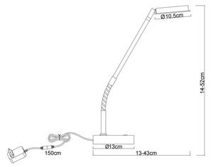 Globo 58504TM - Lampă de masă tactilă LED reglabilă SILVIO LED/6,5W/230V, alamă