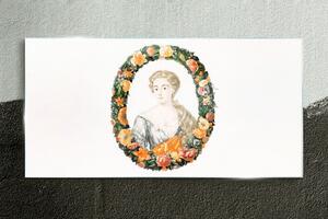 Tablou sticla Portretul flori al unei femei