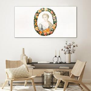 Tablou sticla Portretul flori al unei femei