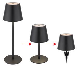 Globo 58488B - VANNIE I, lampă de masă LED 3 în 1, cu control tactil și reglare a luminozității, reîncărcabilă, pentru exterior, LED/3W/5V IP54, negru