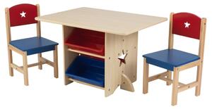 KidKraft Set de masă cu 2 scaune, model stea 26912