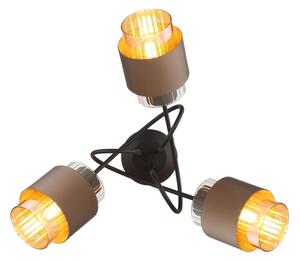 Globo 15560-3DC - Plafonier aplicat MILLEY 3xE27/40W/230V negru/bronz