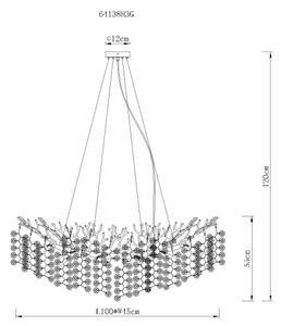 Globo 64138H3G - Lustră suspendată pe cablu QUEENA 10xE14/40W/230V, auriu