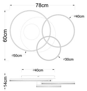 Globo 48480-40 - Plafonieră LED SANFORD LED/40W/230V 3000K 78x60 cm bej