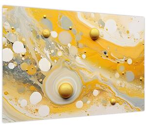 Tablou - fundal abstract cu decor de aur (90x60 cm)
