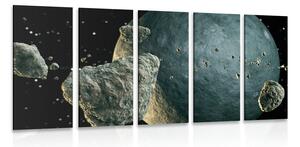 Tablou 5-piese meteoriți în apropierea planetei
