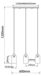 Globo 15977-3H - Lustră pe cablu ROWENA 3xE27/60W/230V bej/alb