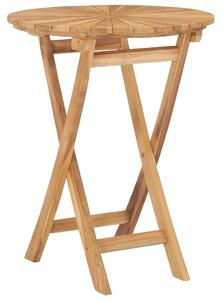 Masă pliabilă de grădină, Ø 60 cm, lemn masiv de tec