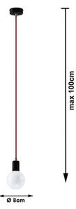 Lustră pe cablu EDISON 1xE27/60W/230V roșie-neagră