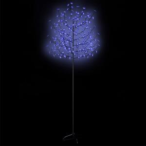 Pom Crăciun 220 LED-uri lumină albastră, flori de cireș, 220 cm