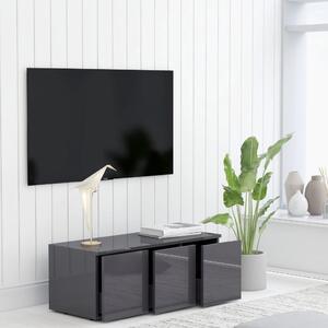 Comodă TV, gri extralucios, 80 x 34 x 30 cm, PAL