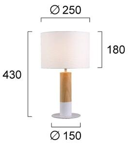 Lampă de masă CARROL 1xE27/40W/230V albă/maro