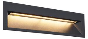 Lampă modernă de perete încastrată neagră 28cm incl. LED IP65 - Mert