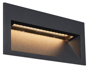 Lumină modernă de perete încastrată neagră 16cm incl. LED IP65 - Mert