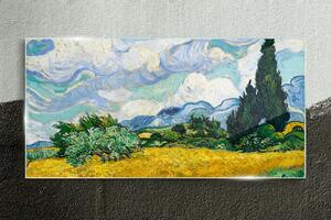 Tablou sticla Van Gogh Field Transit
