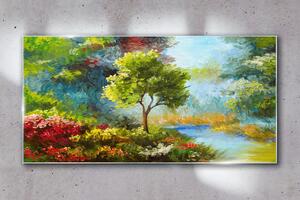 Tablou sticla Abstracție Flori Flori Natura pădurii