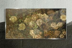 Tablou sticla Abstracție Flori de monede