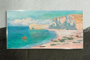 Tablou sticla Plaja Falaise Damont Monet