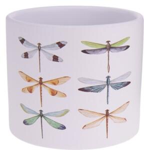 Ghiveci Dragonfly, 13.5x12.5 cm, ceramica, multicolor