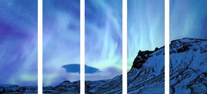 Tablou 5-piese lumină polară nordică