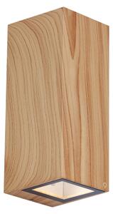 Lampă de perete scandinavă din lemn cu 2 lumini GU10 70mm IP54 - Baleno