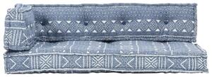 Pernă de canapea din paleți, indigo, textil, petice