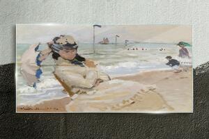 Tablou sticla Camille Beach Troubville Monet