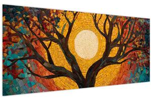 Tablou - Soarele în coroana arborelui vieții (120x50 cm)