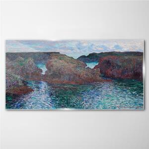Tablou sticla Rocks Ocean Monet