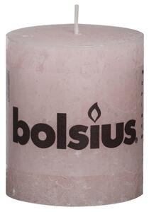 Bolsius Lumânări bloc rustice, 6 buc., roz pastel, 80 x 68 mm 103868020304