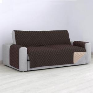Husă protectie canapea, reversibilă, matlasata, cu cotiere. 4 locuri, maro