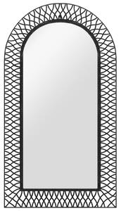 Oglindă de perete, negru, 60 x 110 cm, curbată