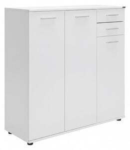 Pantofar Adore Trendline, 3 usi si 2 sertare, 10 rafturi, Alb, 108x108x35 cm