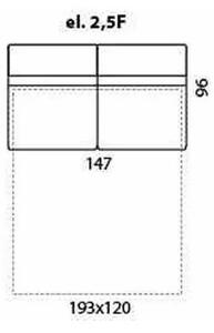 Canapea extensibila piele Zoom cu sezlong 2,5F-R