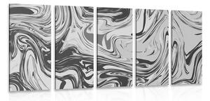 Tablou 5-piese model abstract în design alb-negru