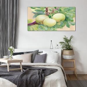 Tablou sticla Frunze de ramură de mere cu fructe