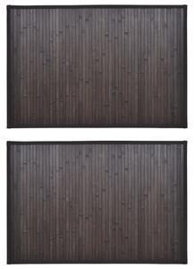 Covorașe de baie din bambus, 2 buc., maro închis, 60x90 cm